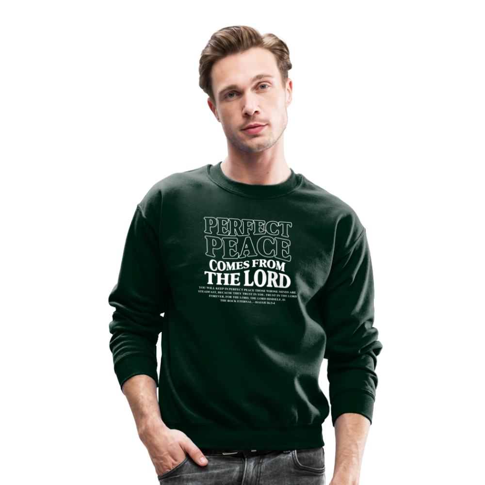 Perfect Peace Comes from the Lord Men's Sweater - forest green