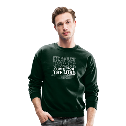 Perfect Peace Comes from the Lord Men's Sweater - forest green