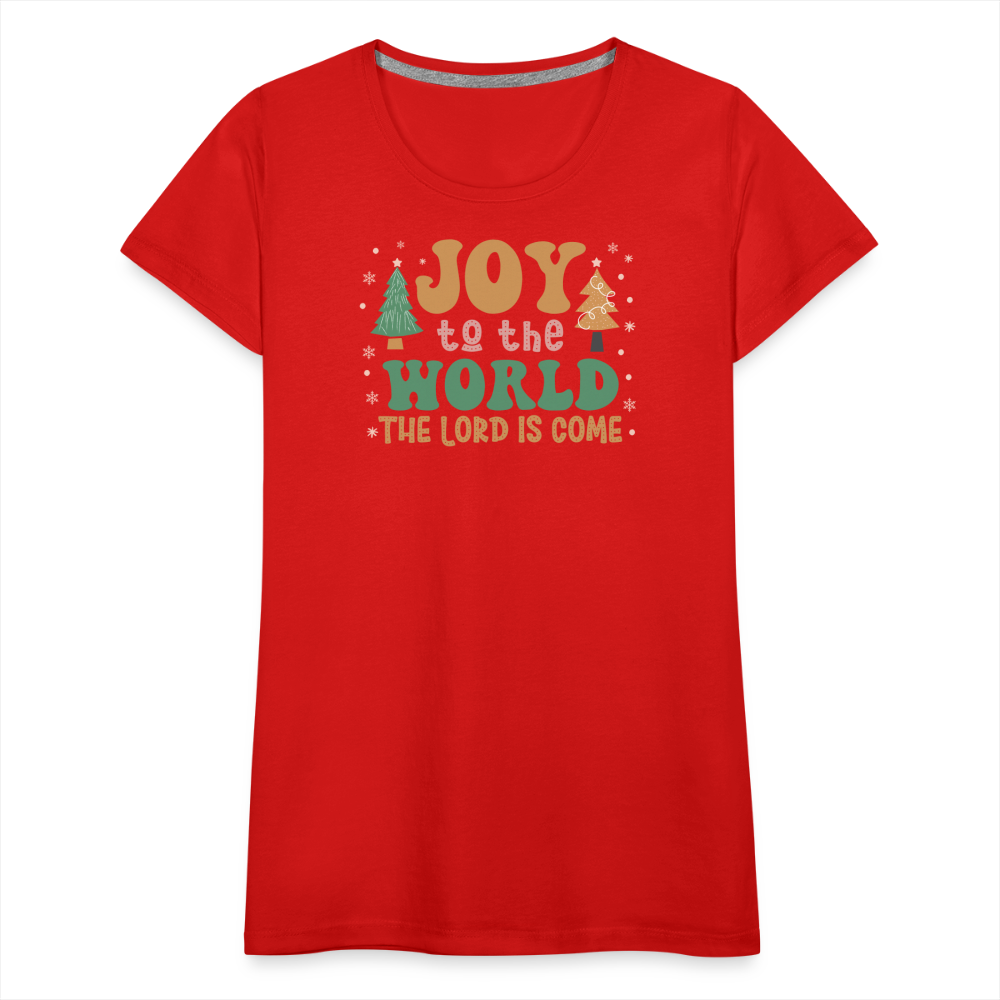 Joy to the World Christmas Family Women’s Premium T-Shirt - red