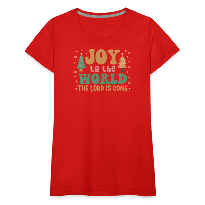 Joy to the World Christmas Family Women’s Premium T-Shirt - red