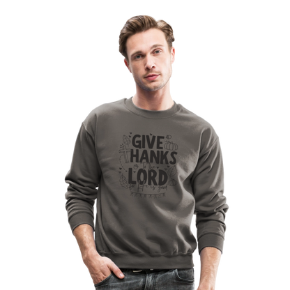 Give Thanks to the Lord Men's Sweater - asphalt gray