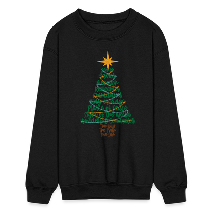 Names of Jesus Christmas Tree Kid's Long Sleeve Sweater - black