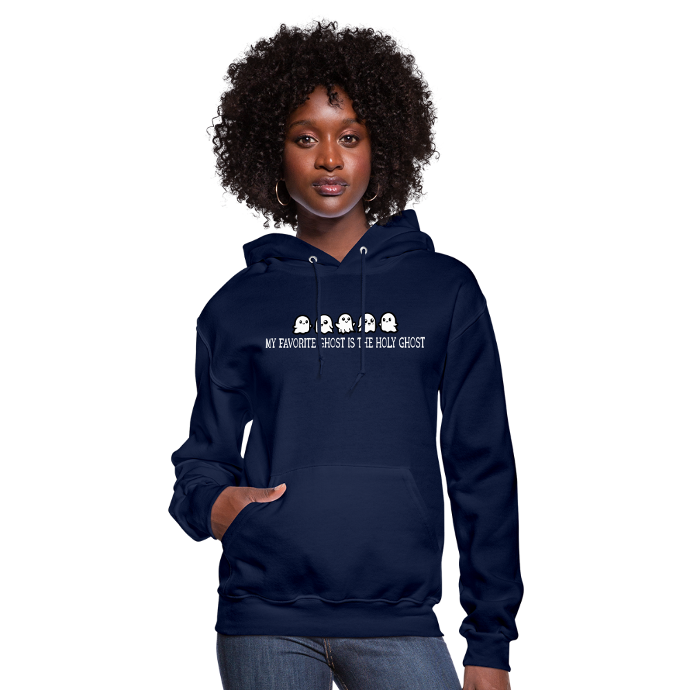 My Favorite Ghost is the Holy Ghost (W) Women's Hoodie - navy