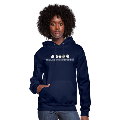 My Favorite Ghost is the Holy Ghost (W) Women's Hoodie - navy