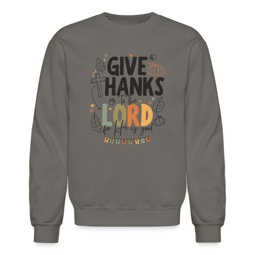 Give Thanks to the Lord (B, Color) Men's Sweater - asphalt gray