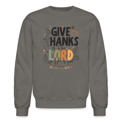 Give Thanks to the Lord (B, Color) Men's Sweater - asphalt gray