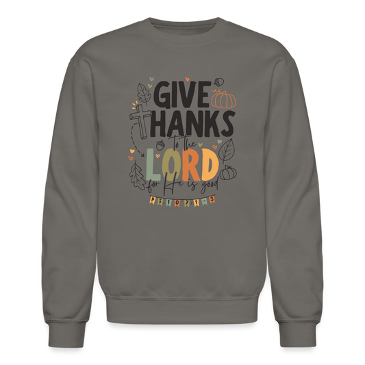 Give Thanks to the Lord (B, Color) Men's Sweater - asphalt gray