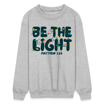 Be the Light Christmas Kid's Long Sleeve Sweater - heather gray