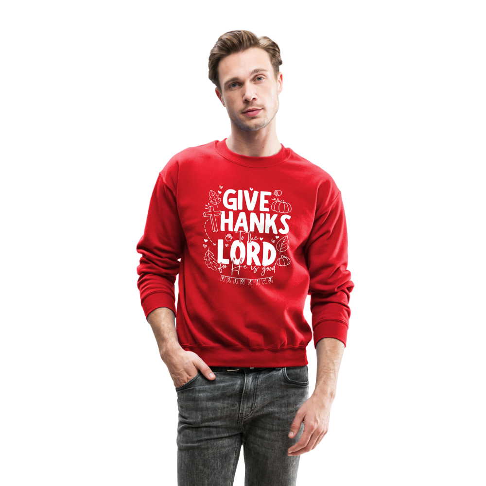 Give Thanks to the Lord (W) Men's Sweater - red