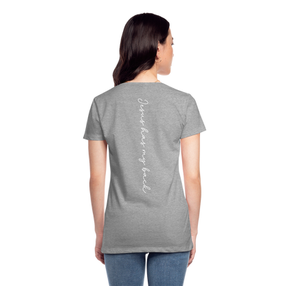 Jesus has My Back Women's T-Shirt - heather gray