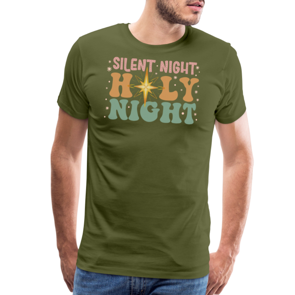 Silent Night Christmas Family Men's Premium T-Shirt - olive green