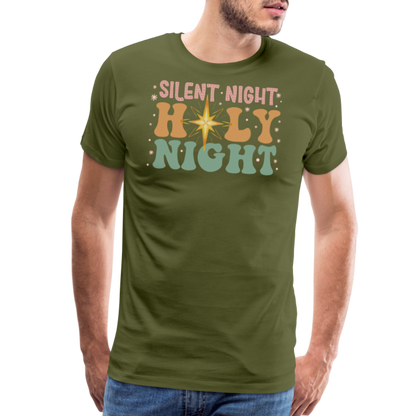 Silent Night Christmas Family Men's Premium T-Shirt - olive green