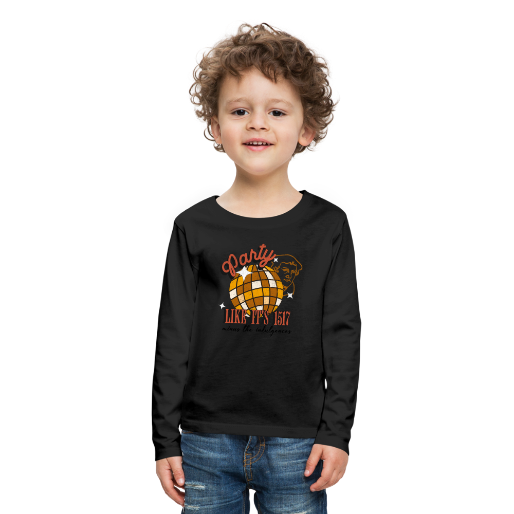 Party Like its 1517 (Color) Reformation Day Kid's Long Sleeve Shirt - black