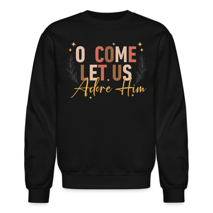 O Come Let us Adore Him Christmas Men's Sweater - black