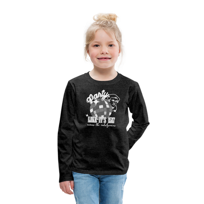 Party Like its 1517 (W) Reformation Day Kid's Long Sleeve Shirt - charcoal grey