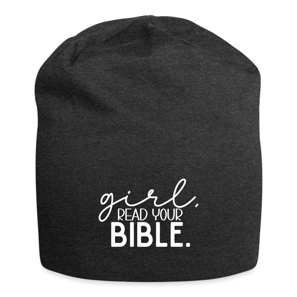 Girl Read Your Bible Beanie - charcoal grey