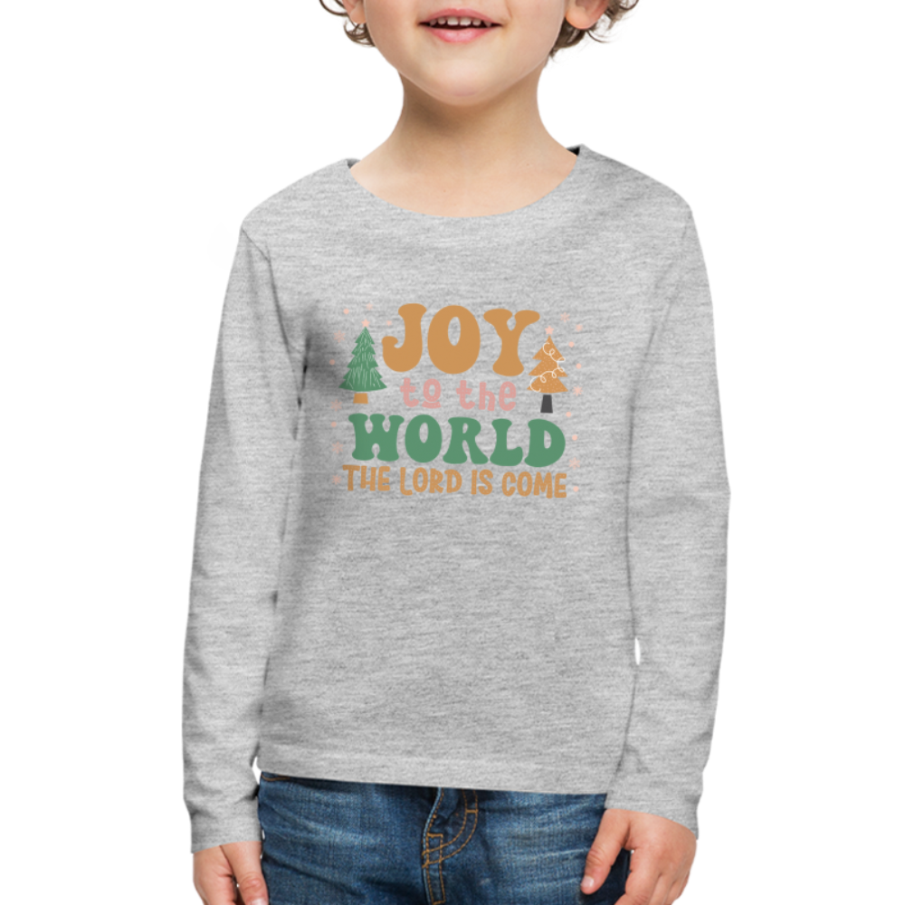 Joy to the World Christmas Family Kids' Premium Long Sleeve T-Shirt - heather gray