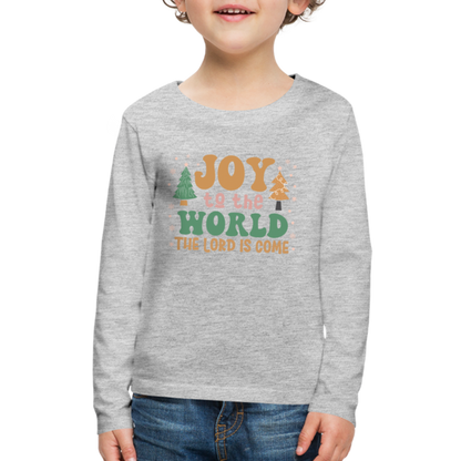 Joy to the World Christmas Family Kids' Premium Long Sleeve T-Shirt - heather gray