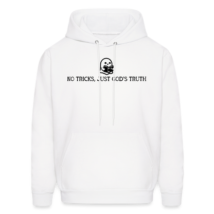 No Tricks Just God's Truth (Bible) Men's Hoodie - white