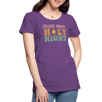 Silent Night Christmas Family Women’s Premium T-Shirt - purple