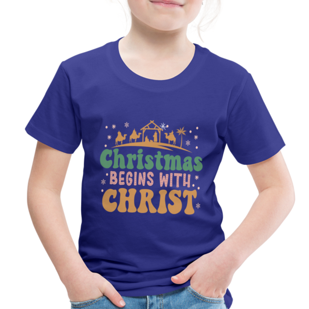 Christmas begins with Christ Family Toddler Premium T-Shirt - royal blue