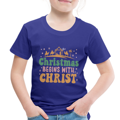 Christmas begins with Christ Family Toddler Premium T-Shirt - royal blue