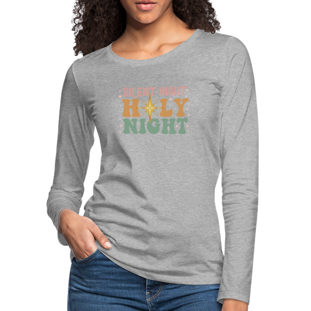 Silent Night Christmas Family Women's Premium Long Sleeve T-Shirt - heather gray