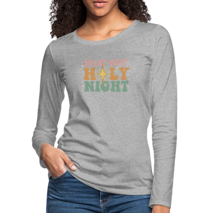 Silent Night Christmas Family Women's Premium Long Sleeve T-Shirt - heather gray