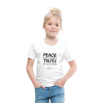 Peace when Possible Truth at All Costs Reformation Day Toddler T-Shirt - white