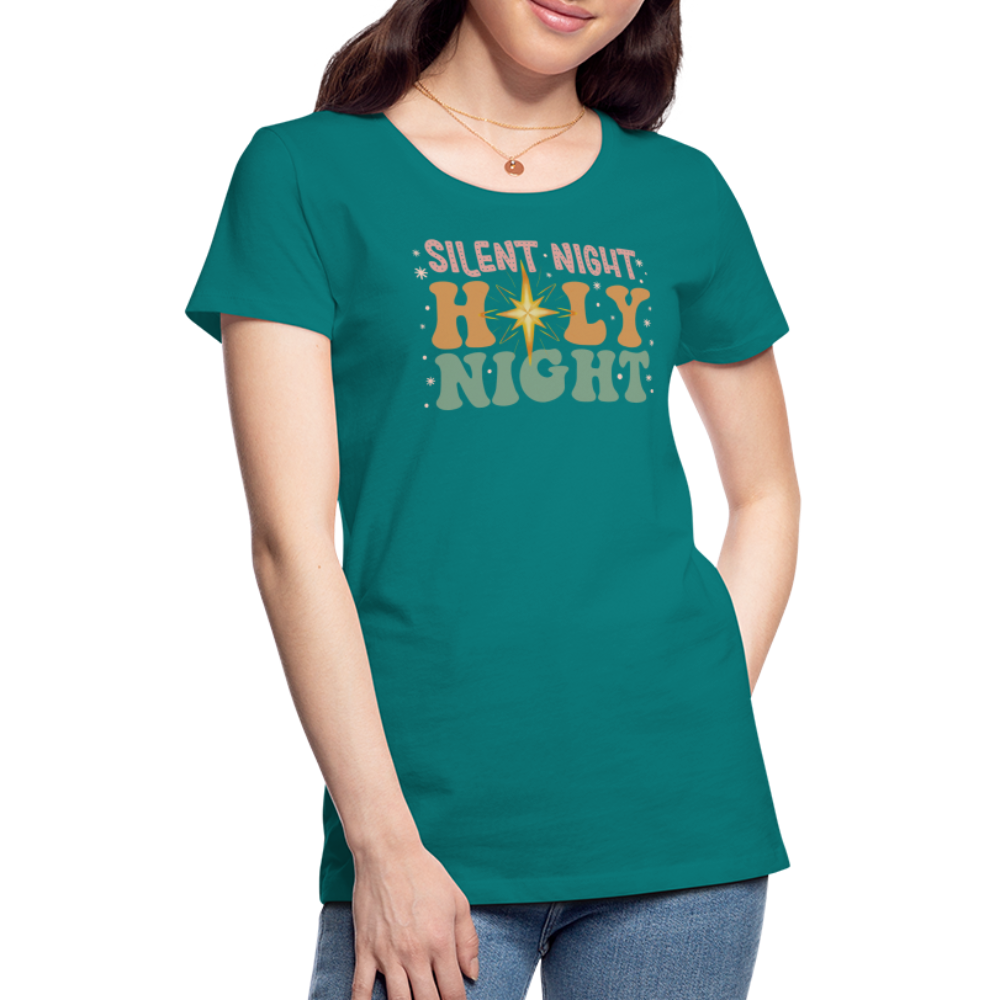 Silent Night Christmas Family Women’s Premium T-Shirt - teal