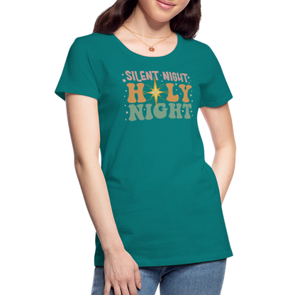 Silent Night Christmas Family Women’s Premium T-Shirt - teal