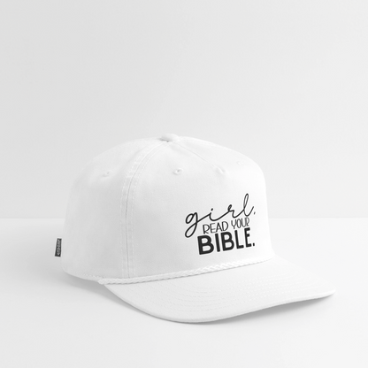 Girl Read Your Bible Hat Cap - white