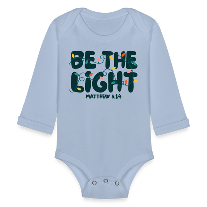 Be the Light Christmas Baby Long Sleeve Onesie - sky