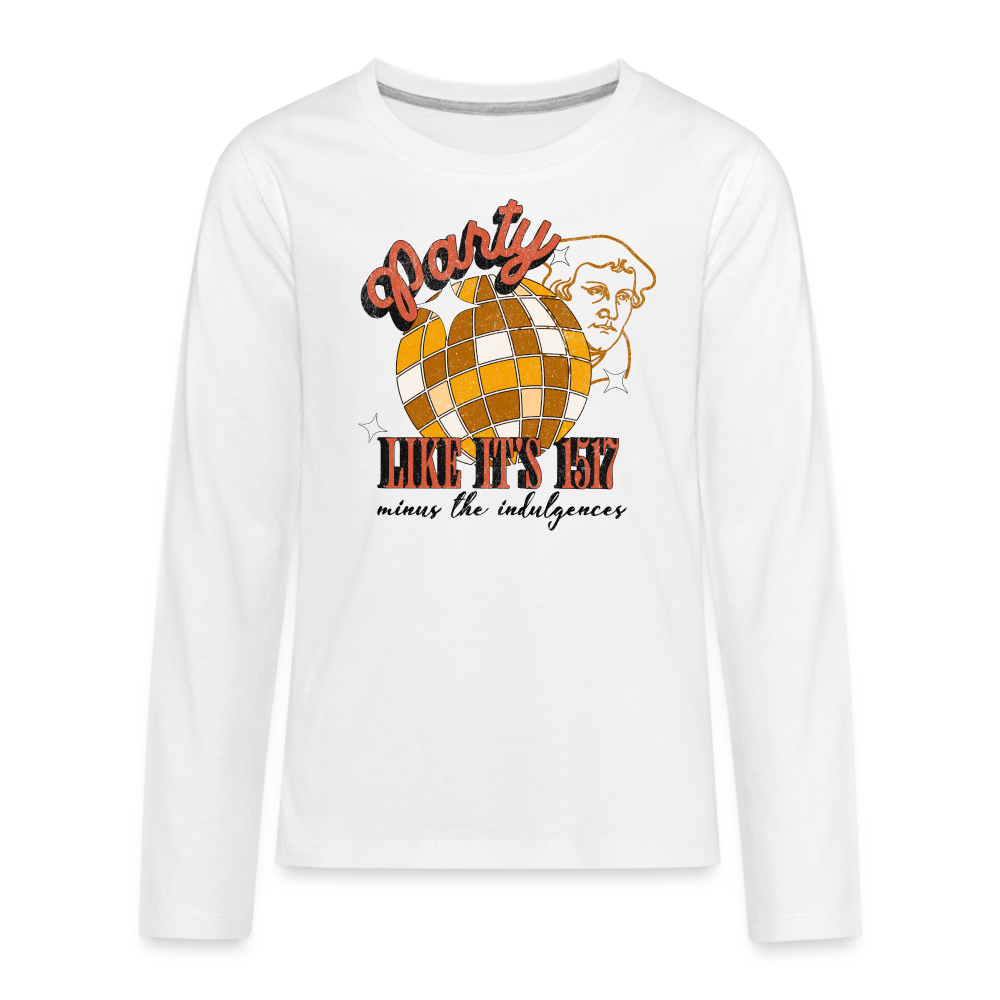 Party Like its 1517 (Color) Reformation Day Kid's Long Sleeve Shirt - white