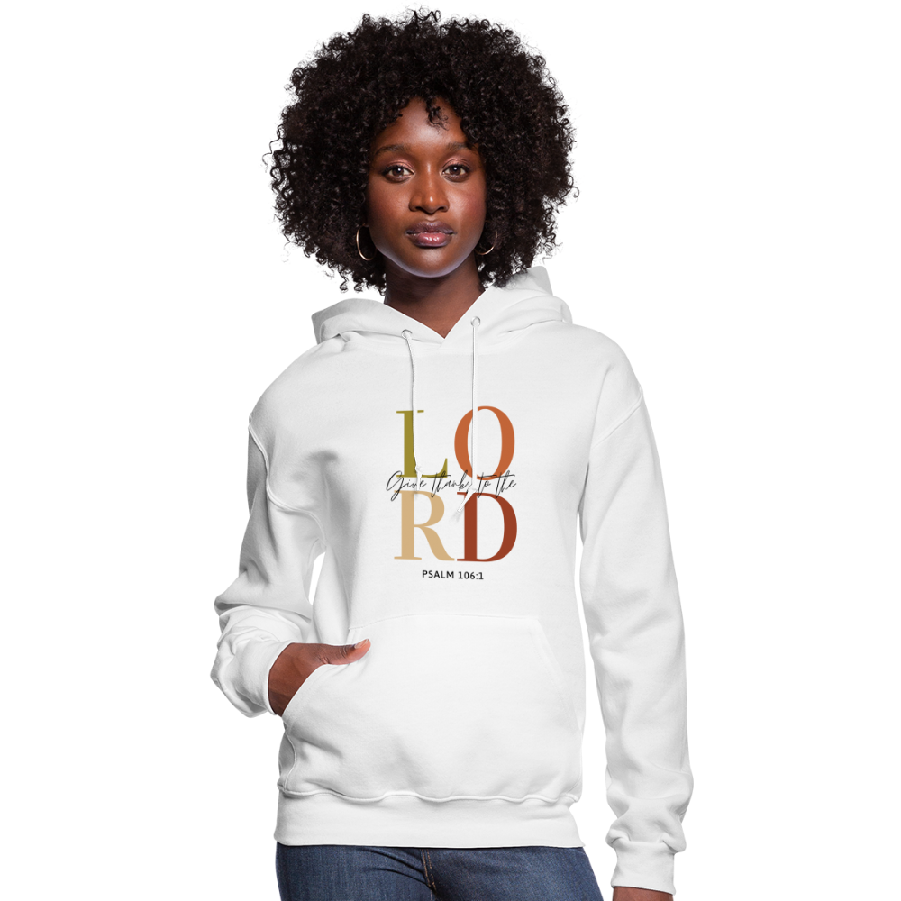 Give Thanks to the Lord Women's Hoodie - white