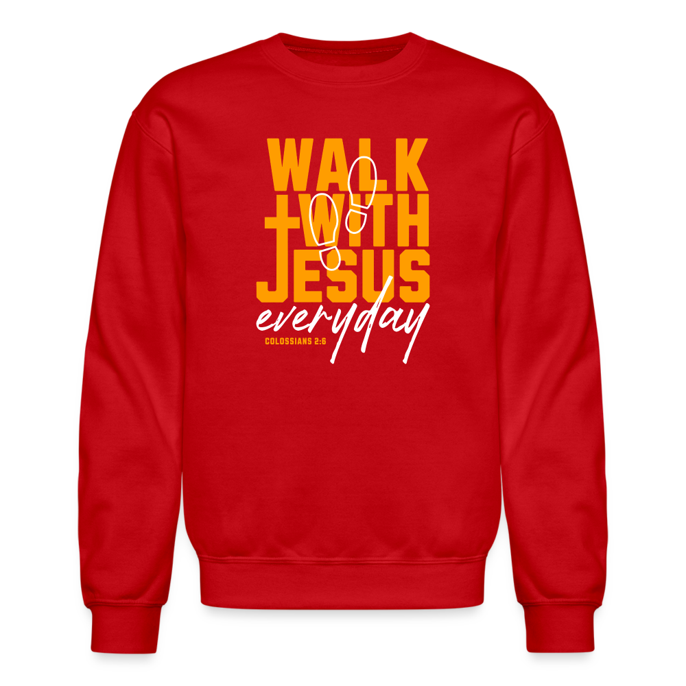 Walk with Jesus Everyday Men's Sweater - red