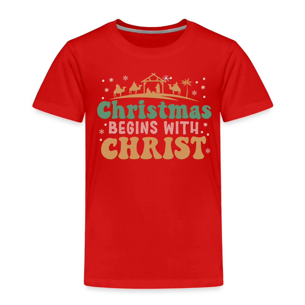 Christmas begins with Christ Family Toddler Premium T-Shirt - red