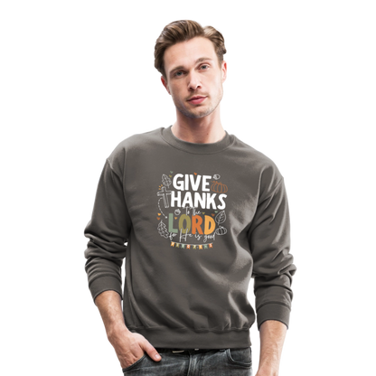 Give Thanks to the Lord (W, Color) Men's Sweater - asphalt gray