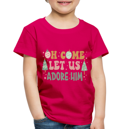 Oh Come Let us Adore Him Christmas Family Toddler Premium T-Shirt - dark pink