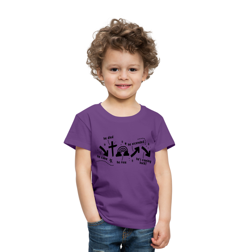 He Came He Died He Rose Toddler T-Shirt - purple