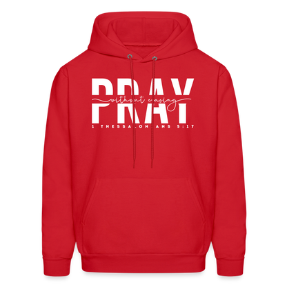 Pray Without Ceasing (W) Men's Hoodie - red