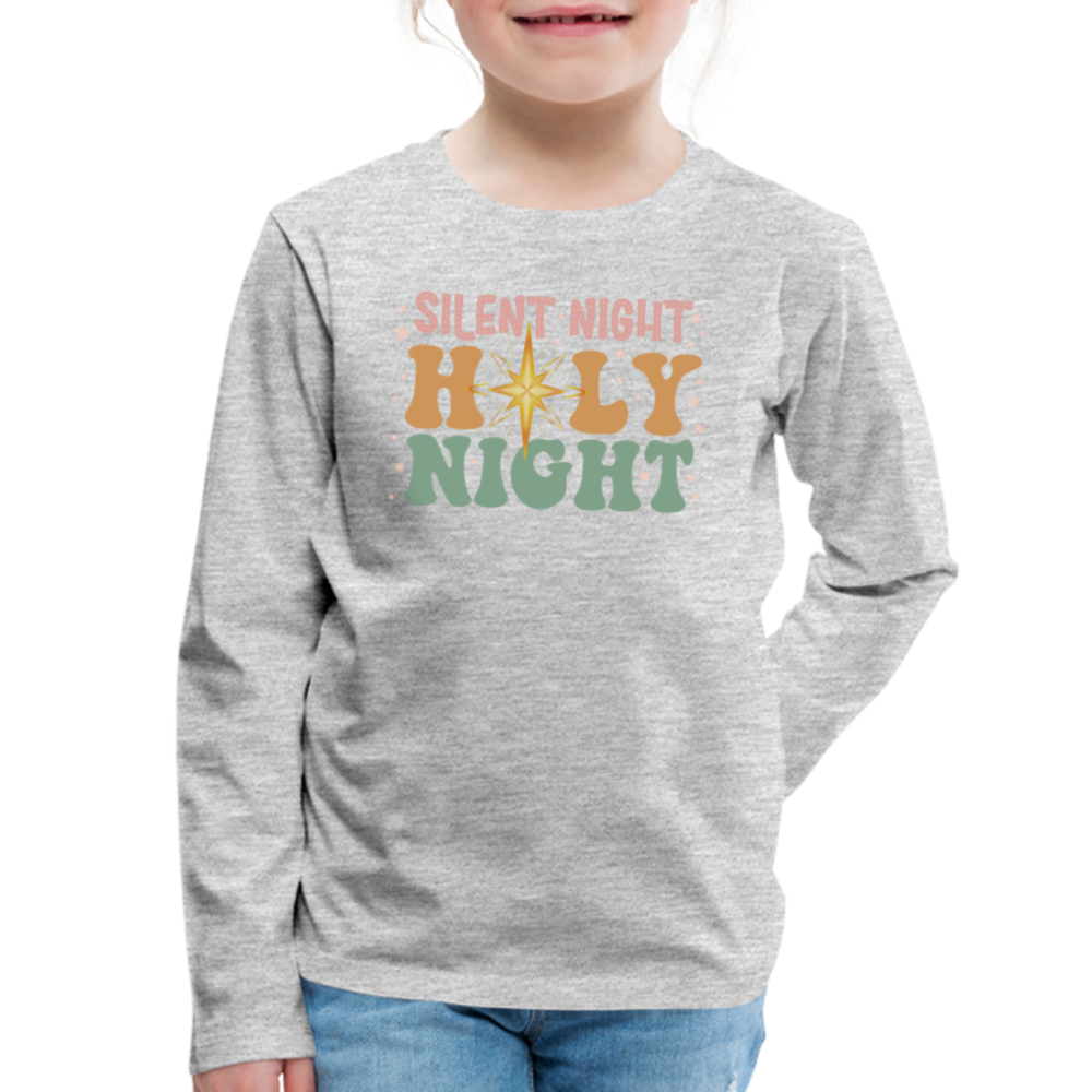 Silent Night Christmas Family Kids' Premium Long Sleeve T-Shirt - heather gray