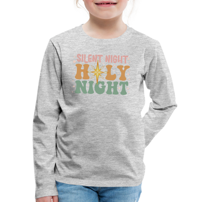 Silent Night Christmas Family Kids' Premium Long Sleeve T-Shirt - heather gray