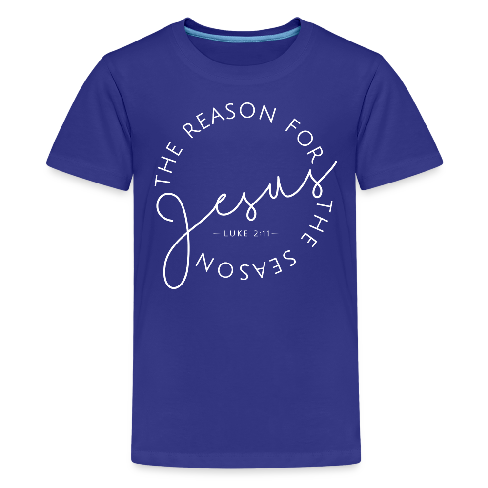 The Reason for the Season (W) Christmas Kids' Premium T-Shirt - royal blue