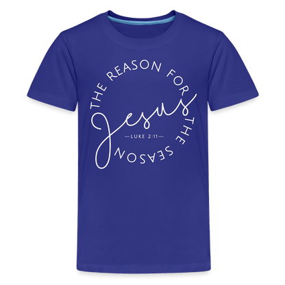 The Reason for the Season (W) Christmas Kids' Premium T-Shirt - royal blue