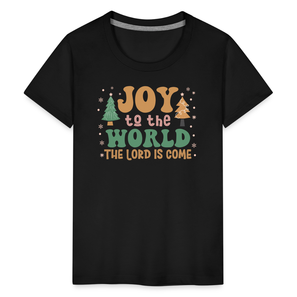 Joy to the World Christmas Family Kids' Premium T-Shirt - black