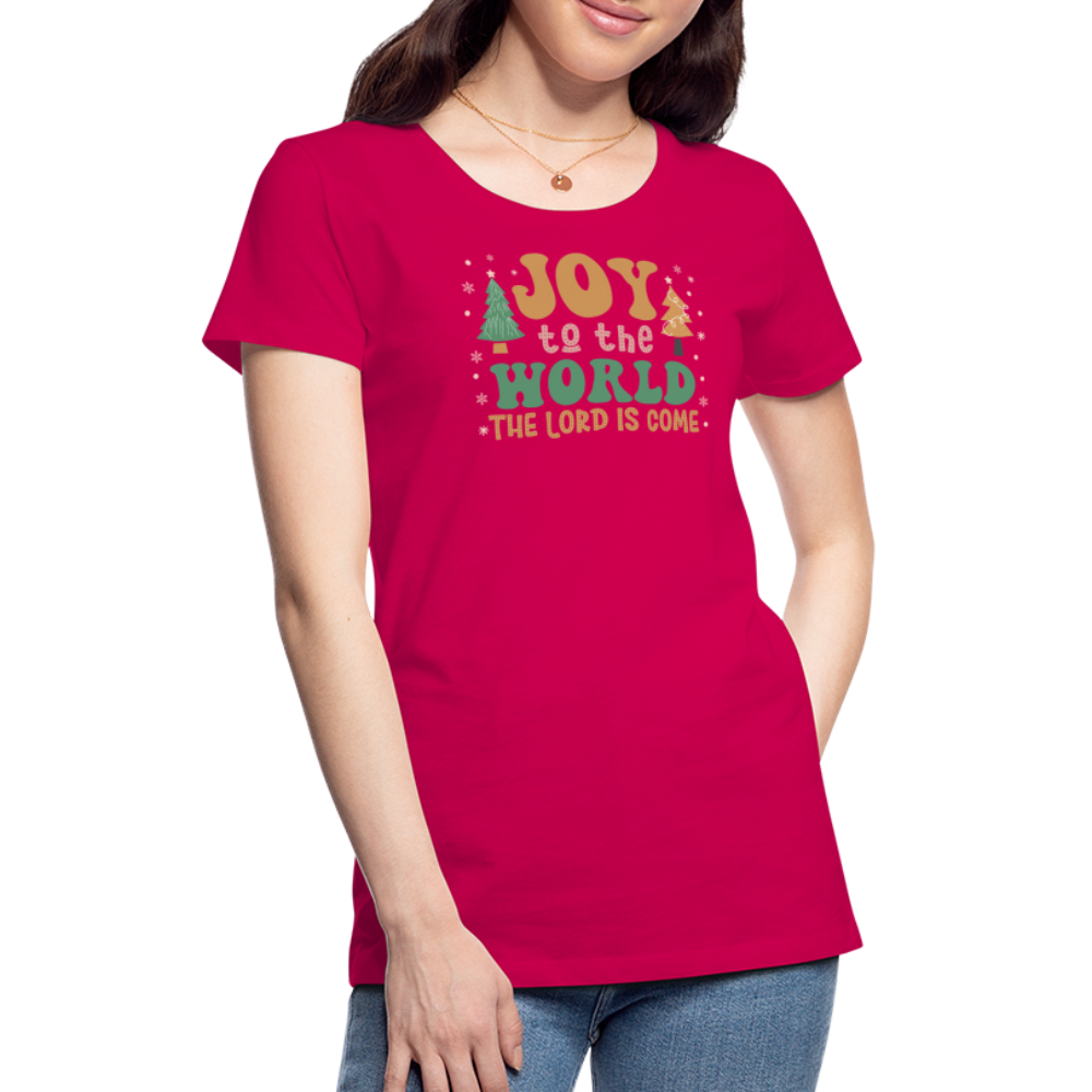 Joy to the World Christmas Family Women’s Premium T-Shirt - dark pink