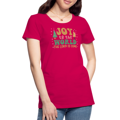 Joy to the World Christmas Family Women’s Premium T-Shirt - dark pink