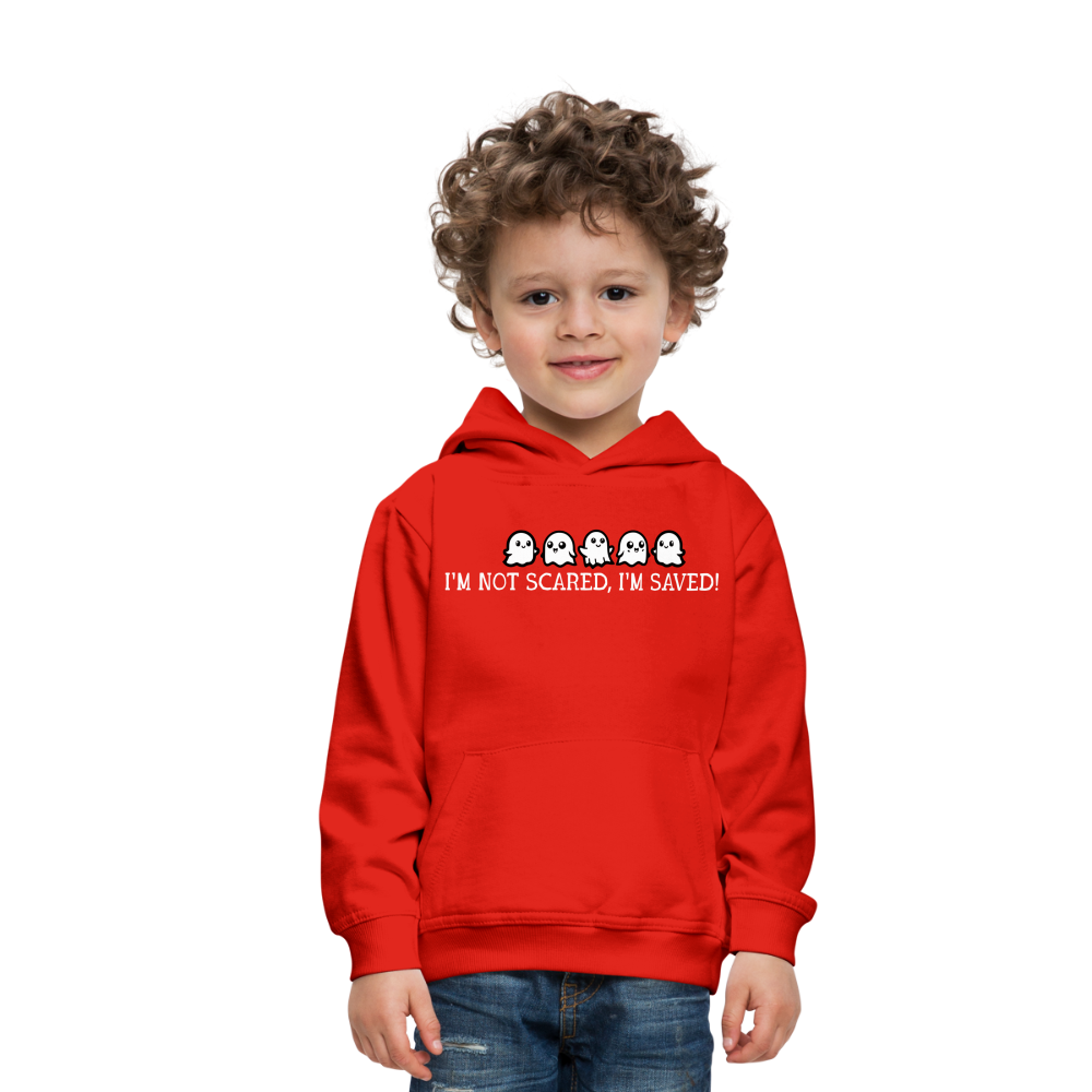 I'm Not Scared I'm Saved (W) Kid's Hoodie - red