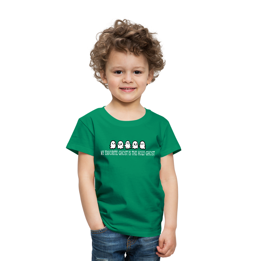 My Favorite Ghost is the Holy Ghost (W) Toddler T-Shirt - kelly green